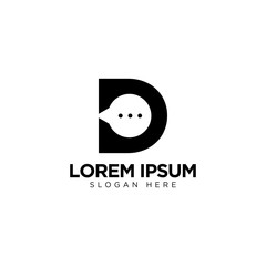 Letter D Chat Logo Design, Communication Logo Template