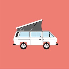 Transporter T3. camper van. travelling by car. vanlife. - obrazy, fototapety, plakaty
