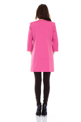 woman coat shoot in studio