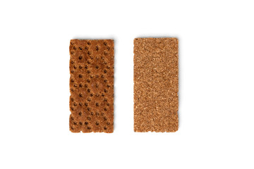 Rye crisp bread isolated on white background.