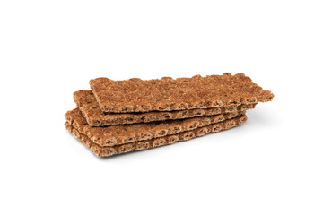 Rye crisp bread isolated on white background.