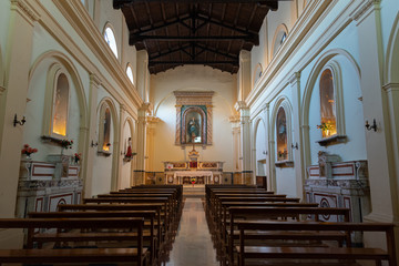 Isernia, Molise, Italy. Church of the Immaculate Conception. Interior view