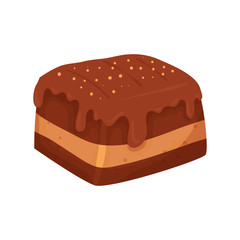 delicious brownie chocolate isolated icon
