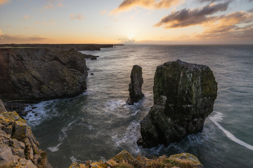 Stack rocks at Castlemartin, Pembrokeshire.