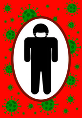 Stop coronavirus. Coronavirus outbreak vector illustration. Pandemic medical concept with dangerous cells. 