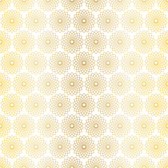 seamless gold white floral medallion pattern