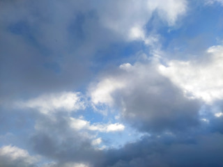 Dark thunderstorm clouds before rain. Dramatic black clouds. Stormy rain clouds background. Dramatic dark stormy cloudy sky before storm. Gray clouds background. 