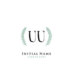 UU Initial handwriting logo vector