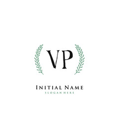 VP Initial handwriting logo vector