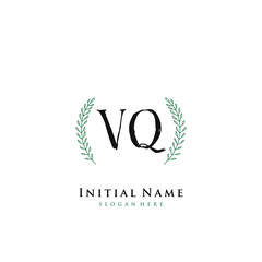 VQ Initial handwriting logo vector