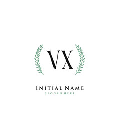 VX Initial handwriting logo vector
