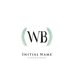 WB Initial handwriting logo vector