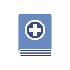 text book with medical cross symbol