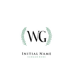 WG Initial handwriting logo vector