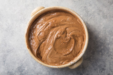 Chocolate texture dough .