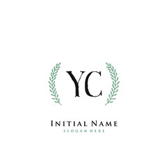 YC Initial handwriting logo vector