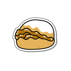berlin chilean dessert doodle icon, vector illustration