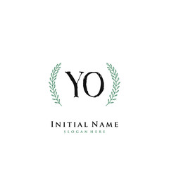 YO Initial handwriting logo vector