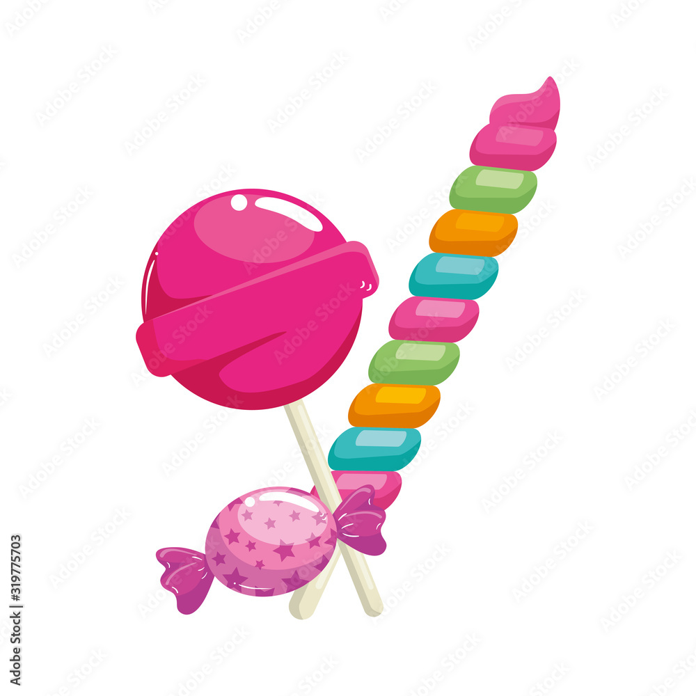 Canvas Prints candy spiral in stick with candies