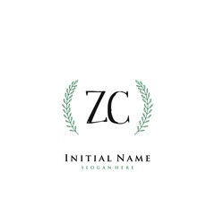 Fototapeta premium ZC Initial handwriting logo vector