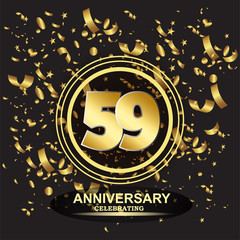 Fototapeta premium 59 year anniversary logo template vector