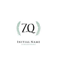Fototapeta premium ZQ Initial handwriting logo vector