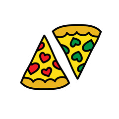 pizza doodle icon, vector illustration