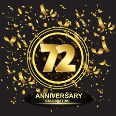 72 year anniversary logo template vector