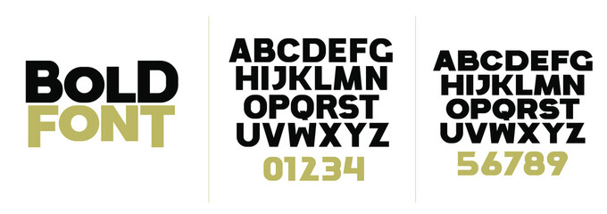 font vector illustration. Stylish bold large vector composite grotesque font. set of letters of the English alphabet. uppercase, lowercase and numbers