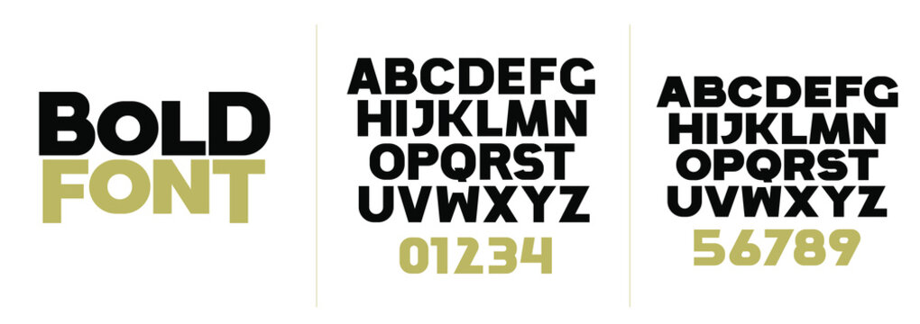 font vector illustration. Stylish bold large vector composite grotesque font. set of letters of the English alphabet. uppercase, lowercase and numbers