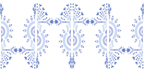 Abstract embroidery seamless ikat pattern Geometric abstract ornament background