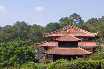 Buddhist monastery building in asia