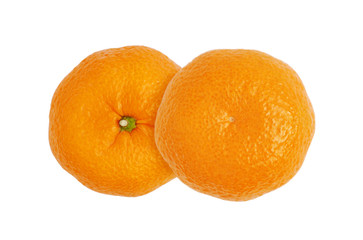 sweet juicy orange whole fruit top view isolated on white background