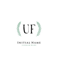 UF Initial handwriting logo vector