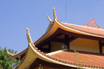 Fototapeta na wymiar curved roof of an asian temple