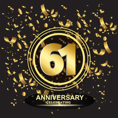 61 year anniversary logo template vector