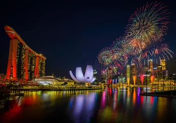 Deurstickers July 06/2019 Pre fireworks performance for National Day SG 54 © Huntergol