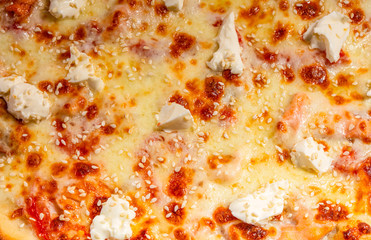 Obraz na płótnie Canvas Close up Italian hot Pizza isolated on white background. Studio photo. Food concept.