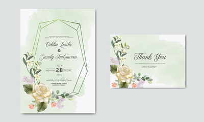 beautiful flower vector wedding invitation cards