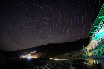StarTrails In Tabo, Himachal Pradesh, India