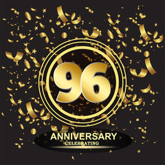 96 year anniversary logo template vector