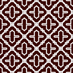 Obraz premium Seamless surface print with ogee ornament. Oriental traditional pattern with repeated mosaic tile Moroccan crosses motif