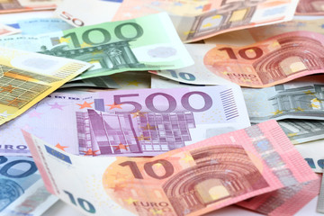 Euro banknotes - background, texture