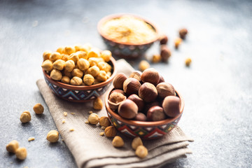 Organic food concept with nuts