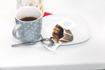 Drinking drip coffee