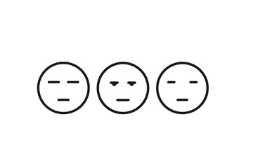 Boring face icon vector isolate 
