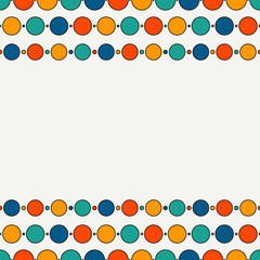 Seamless border with strings of beads. Hanging garland background. Layout for your design. Kids celebration concept.