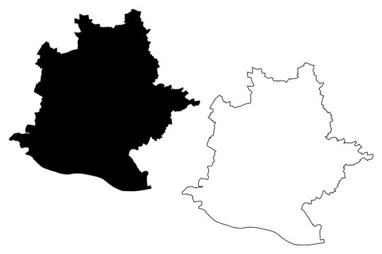 Stuttgart City (Federal Republic of Germany, Baden-Wurttemberg) map vector illustration, scribble sketch City of Stuttgart map