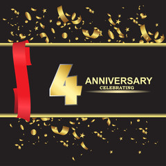 4 year anniversary logo template vector