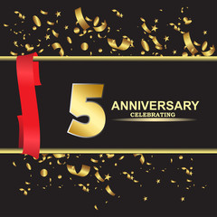 5 year anniversary logo template vector